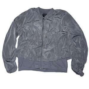 Athleta Women’s Wayfarer Bomber Hiking Jacket – Small Grey/Blue, Full Zip